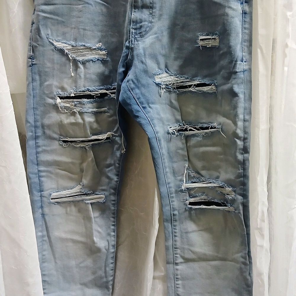 Sea Light Blue Distressed Skinny Jeans